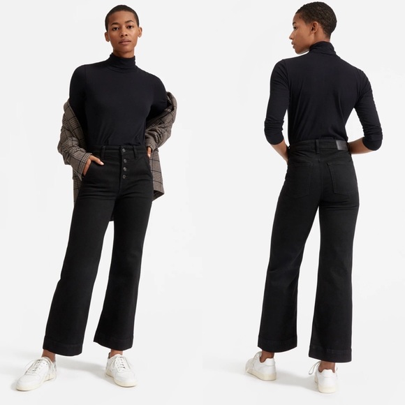Everlane Denim - Everlane The Wide Leg Jean Button Fly Black 29 NWT